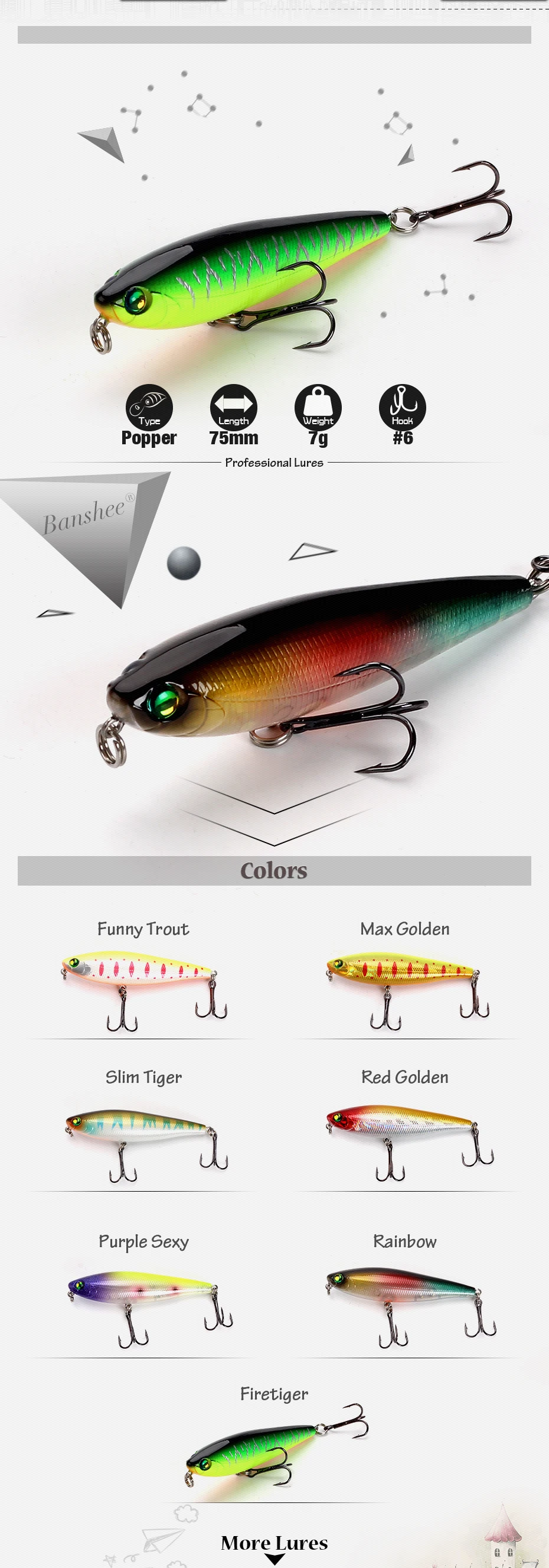 Banshee 75 мм 7 г Fliud PEN75F японский дизайн Topwater ходячая собака Stickbait плавающая приманка для рыбалки карандаш жесткая искусственная приманка