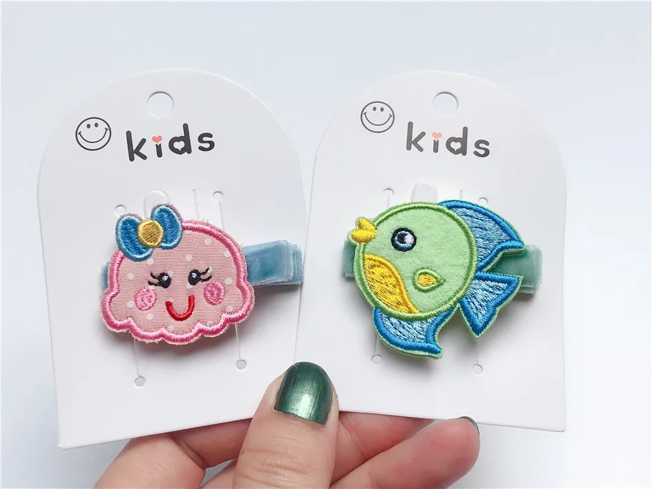 Розничная продажа модные милые заколки для волос 2 в 1 с вышивкой виде медузы