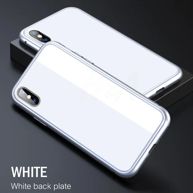360 магнитный адсорбционный металлический чехол для телефона для iPhone 6 6s 8 7 Plus X двухсторонний стеклянный Магнитный чехол для iPhone X XS Чехлы для MAX XR