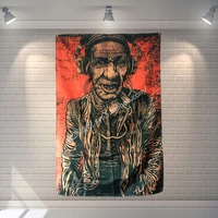 industrial style listen to music for the elderly curtain poster banners bar cafes music studio decor hanging art cloth flags