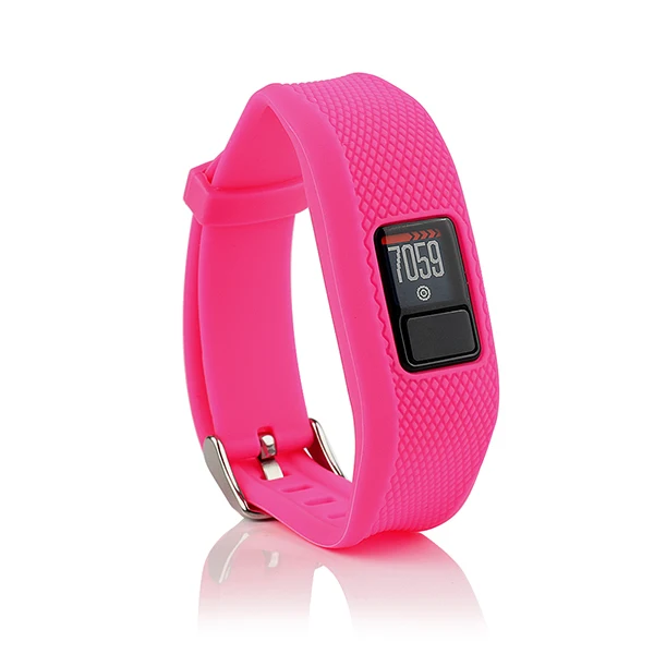 Hot pink Honecumi ремешки для умных часов для Garmin Vivofit 3 и для Garmin JR Kids силиконовый ремешок для браслета сменный аксессуар - Цвет: Hot pink