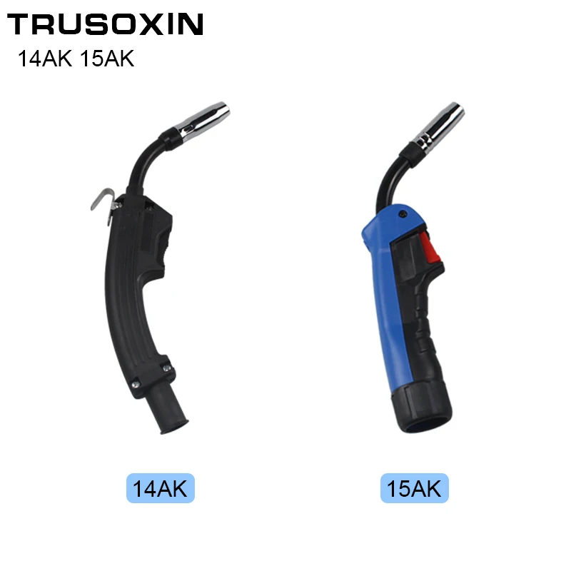 Soplete de soldar Mag Mig CO2 refrigerado por aire MB, 1 Uds., 15AK 14AK, soporte para cuello de cisne, Punta de contacto, boquilla de Gas, válvula solenoide