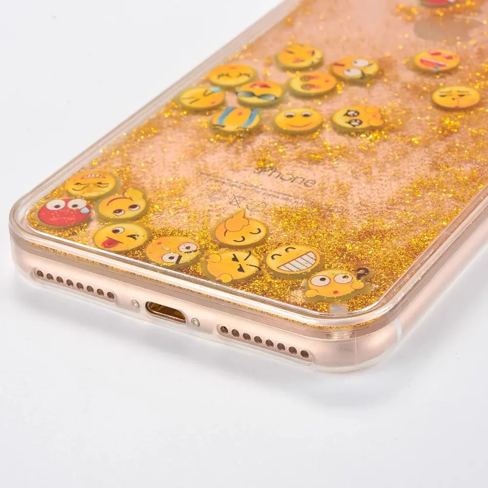 3D Cute Quicksand Liquid QQ App Case for Iphone X Xs 8 7 6 6s Plus 7plus 8plus Phone Cases Bling Glitter Transparent Back Cover |