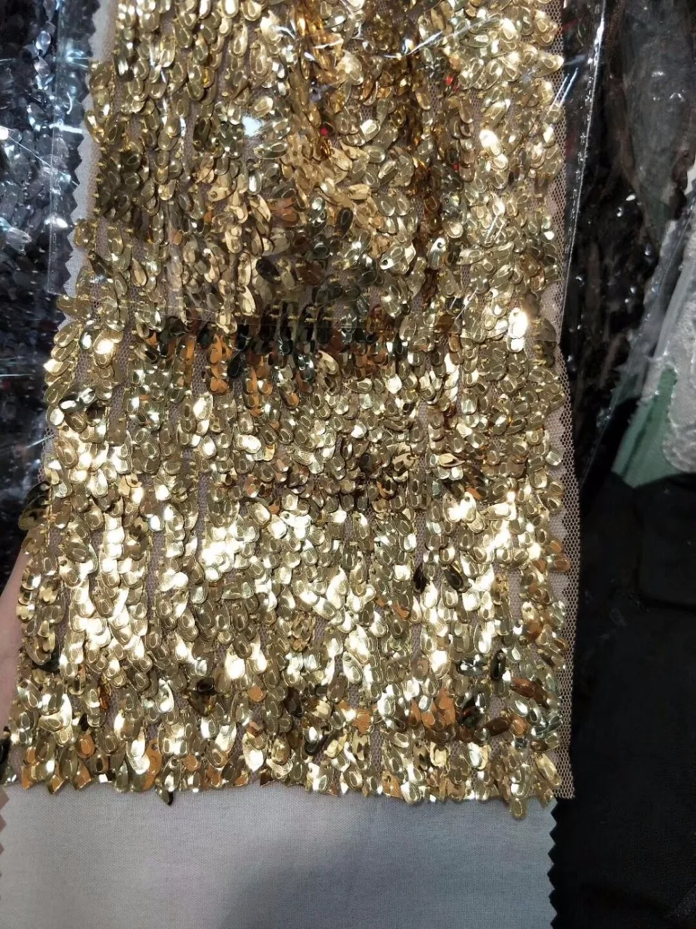 Fancy embroidered Mesh Lace Fabric with sequins S-895 french lace fabric | Дом и сад