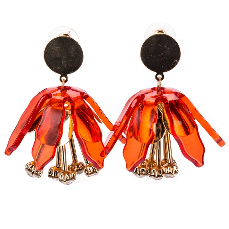 Flower Dangle Drop Earrings Fashion Jewelry 2017 Women Statement Boucles D'oreilles Fantaisie Pendantes | Украшения и