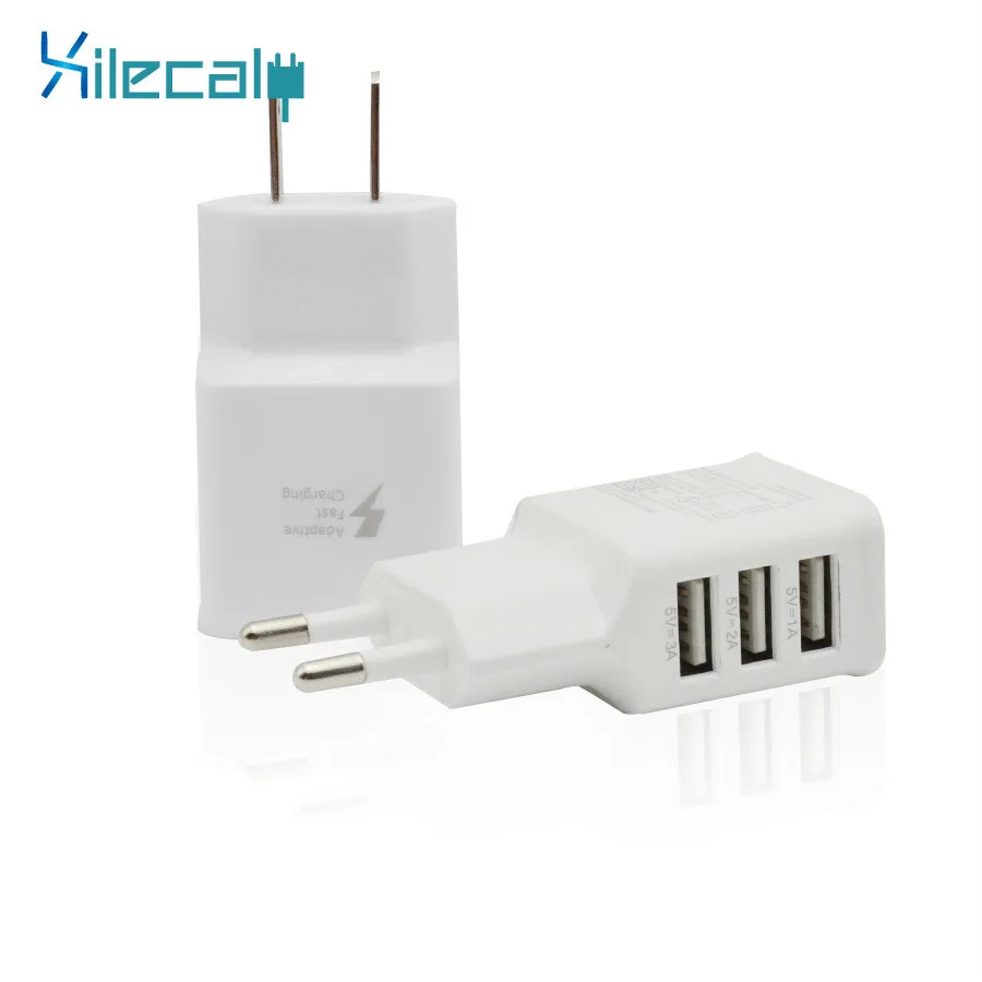 5 В, 2 А, штепсельная вилка европейского стандарта США, 3 порта, USB, универсальное зарядное устройство для мобильного телефона, настенное зарядное устройство переменного тока для дома, путешествий, для iphone, ipad, ipod, зарядное устройство