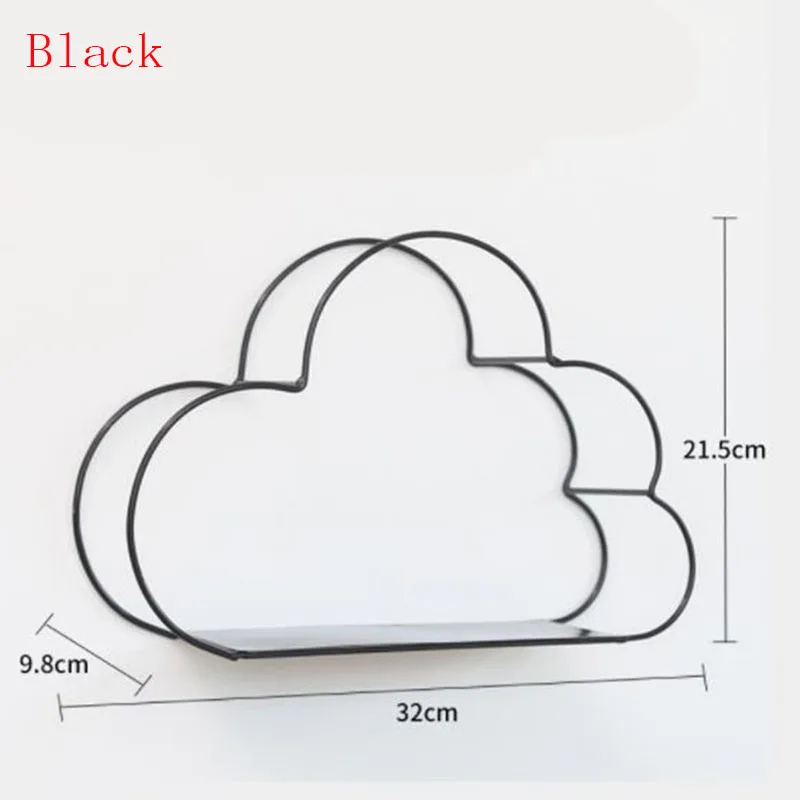 Black Frame Ynaayu 1 шт. облачная настенная подвесная железная полка в скандинавском стиле 32*21*9,8 см полка для хранения поделок Органайзер реквизит для фотосессии - Цвет: Black Frame