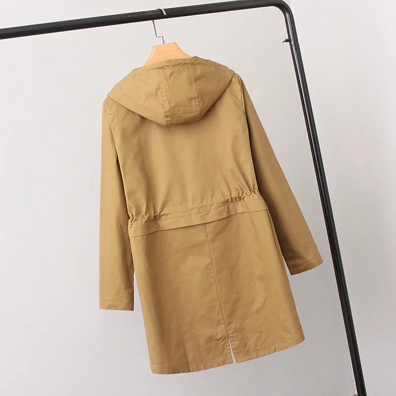 Размера плюс 4XL Тренч Для женщин корейской моды Регулируемая посадка на талии