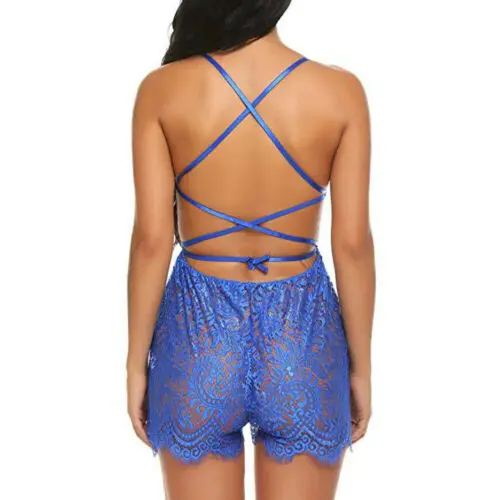 Сексуальное женское летнее кружевное платье Babydoll нижнее белье ночное одежда для