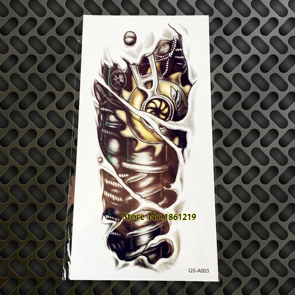 

Large 3D sexy men body art waterproof tattoo sticker GQS-A003 Mighty robot arm Mechine Mechanical design temporary fake tattoo
