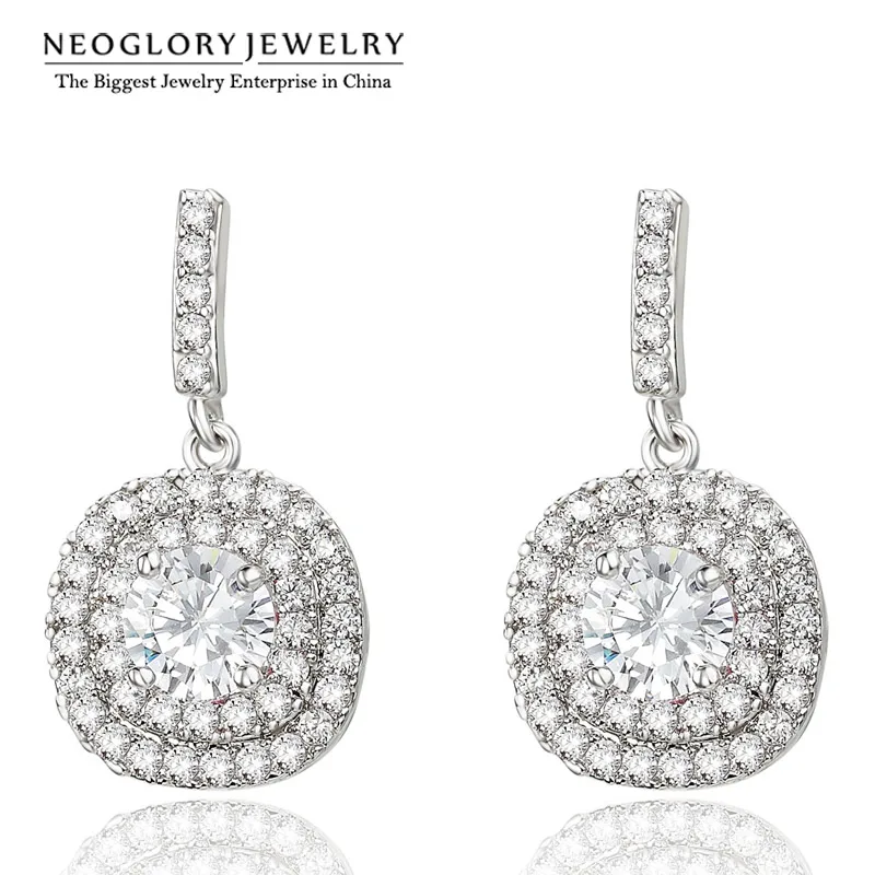 Neoglory Австрийские хрустальные стразы очаровательные свадебные Висячие серьги
