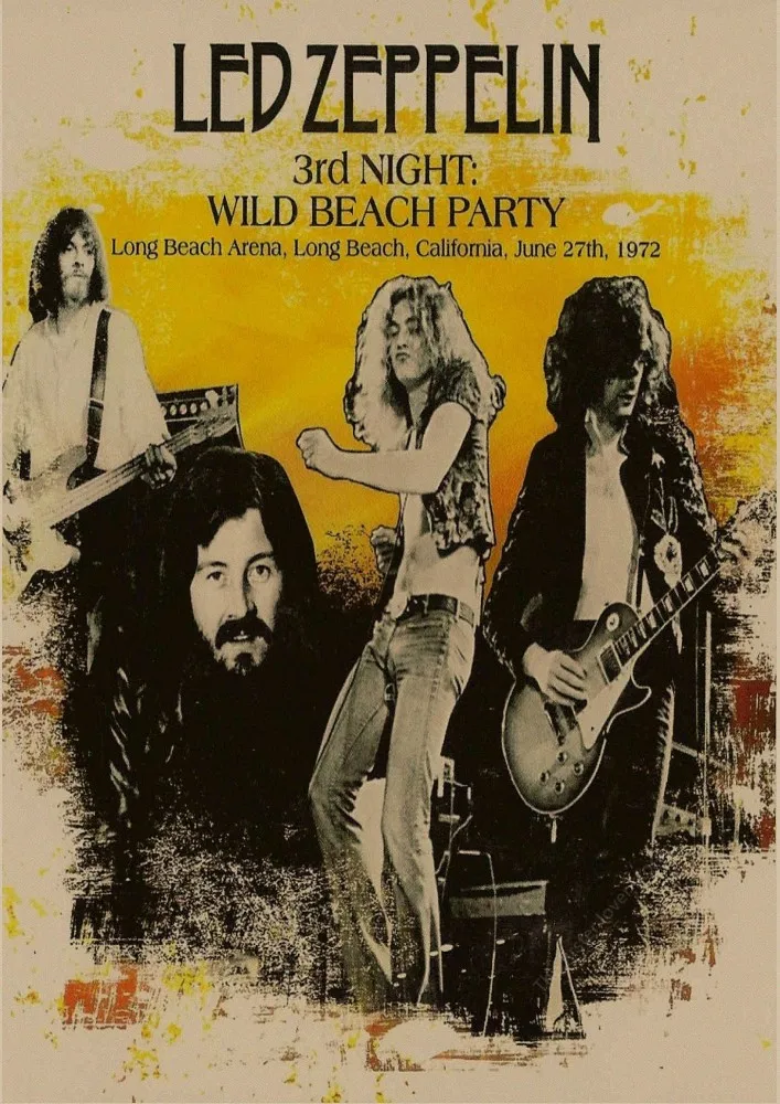 ВИНТАЖНЫЙ ПЛАКАТ Led Zeppelin крафт-бумага ретро-рок постер классический старый группа Ретро плакат часть 2 - Цвет: 25