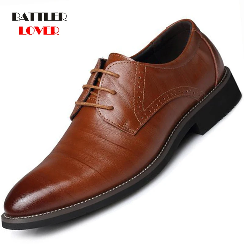 

Мужские броги из натуральной кожи, коричневые деловые классические туфли на шнуровке, оксфорды, деловая обувь, весна-осень 2019
