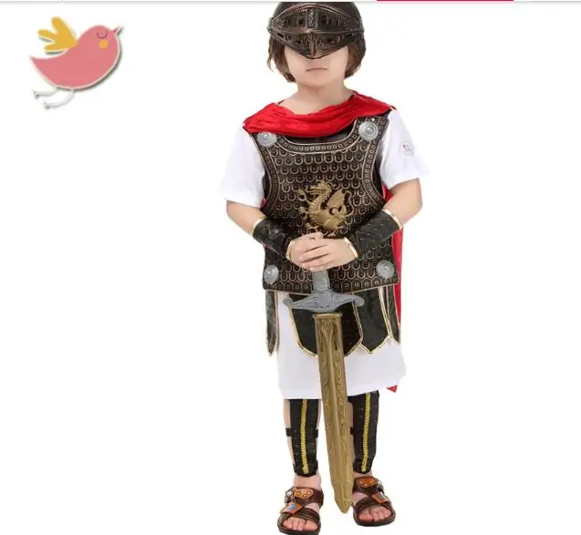 

Halloween Cosplay Ancient Roman Role Playing Costumes Roman Knight Warrior Cosplay Costume Children Party Costume Uniform