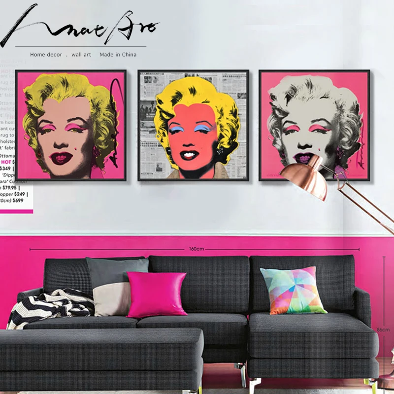 Современный художественный мастер Andy Warhol Мэрилин Монро Поп Мода работает холст настенное искусство домашний декор портрет Современная живопись принты