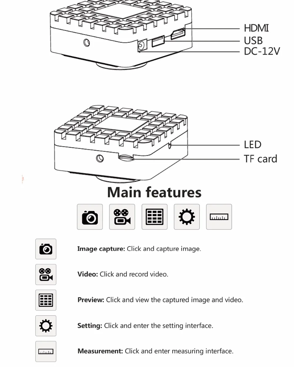 12MP 4K 1080P 30FPS SONY IMX226 HDMI промышленный Цифровые микроскопы Камера С-образное крепление для объектива TF видеоизображения измерения хранения Функция