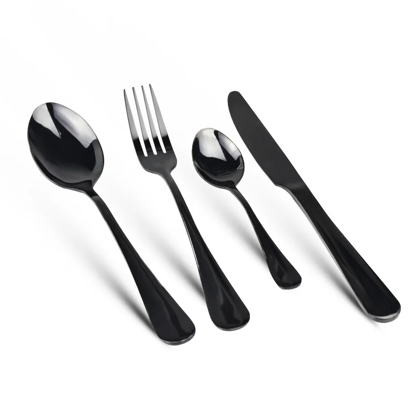 Многоцветный Набор радужных столовых приборов 4 шт набор посуды черный вилка нож