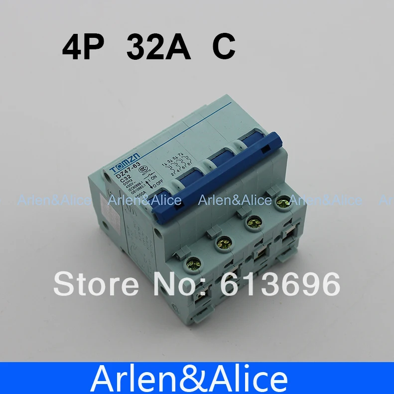 4 P 32A 240 V/415 V выключатель MCB C Тип 4 полюса