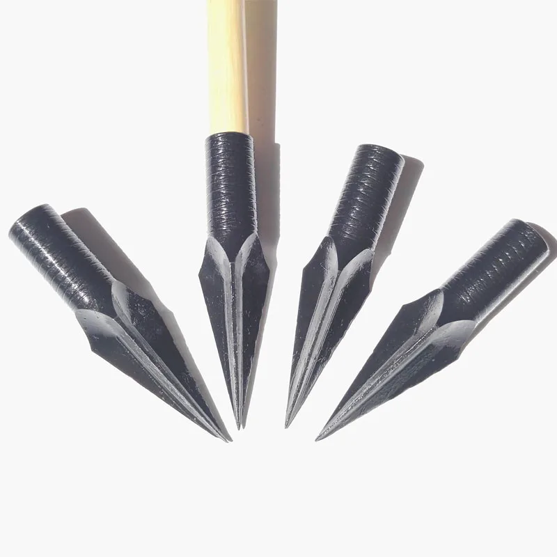 3/6/12pcs Black Arrowheads Retro Alloy Steel Traditional Broadheads Arrow Head Tips Point for 8mm Arrows Outdoor Accessories