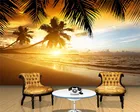 Стиль Юго-Восточной Азии красивый закат пляж природа пейзаж фото Настенная Обои кафе столовая тема отель обои