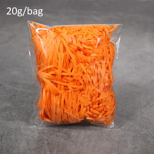 Orange 20 г/пакет DIY бумажная рафия измельченный рифленый бумага конфетти сухой соломы Подарочная коробка наполнитель материал День рождения Свадьба вечеринка украшение - Цвет: Orange
