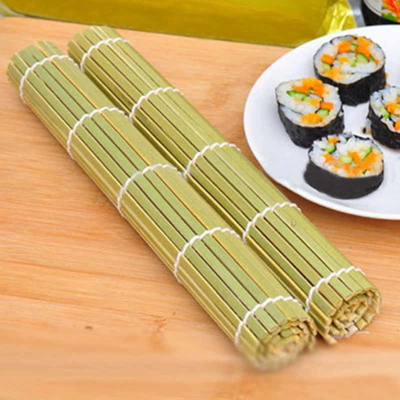 New Sushi Rolling Roller Bamboo Material Rolling Mats Sushi Maker DIY And A Rice Paddle DIY Cooking Sushi Tools
