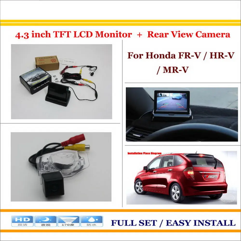 Liislee для Honda FR-V/HR-V/MR-V в автомобиле 4," цветной ЖК-монитор+ Автомобильная камера заднего вида = 2 в 1 парковочная система