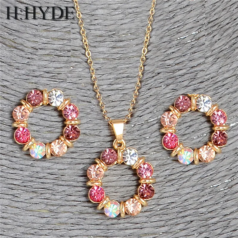 Модное красочное ожерелье с подвеской H:HYDE из кристаллов серьги Свадебные