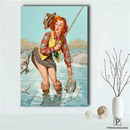 Персонализированные булавки вверх девушки (5) Печатный постер ткань стены