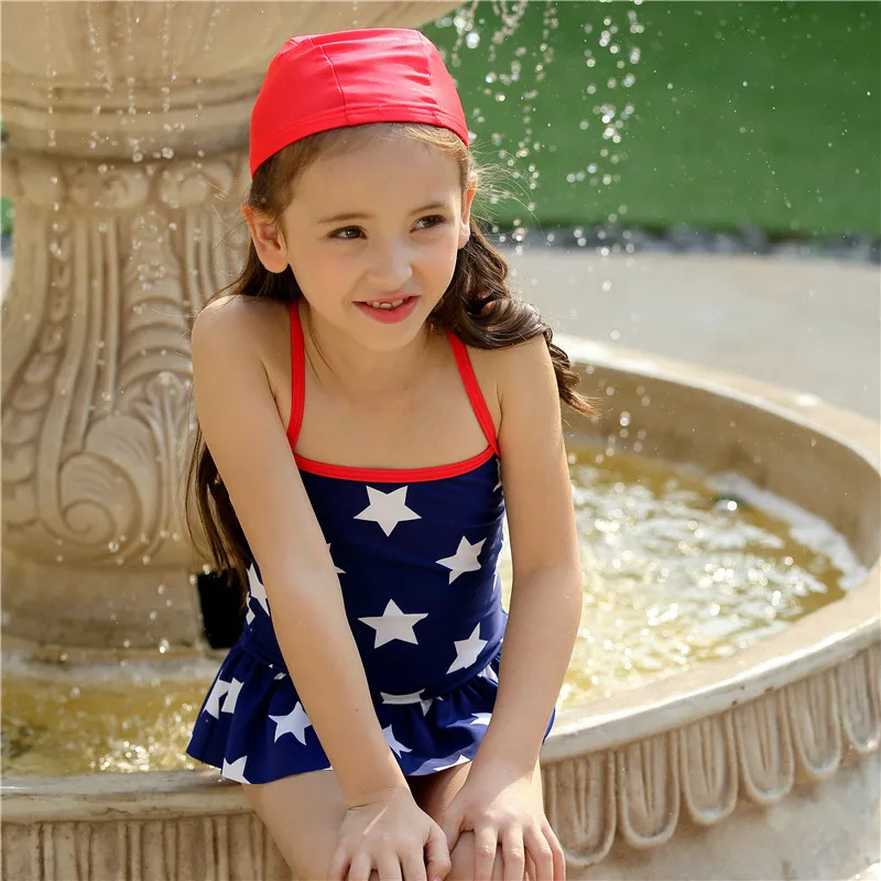 Купальный костюм для девочек Цельный купальник Новое поступление 2017 года милые