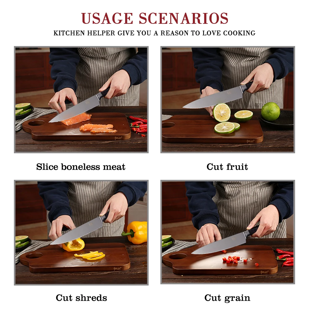 XYj набор кухонных ножей из нержавеющей стали высокоуглеродное лезвие цветная