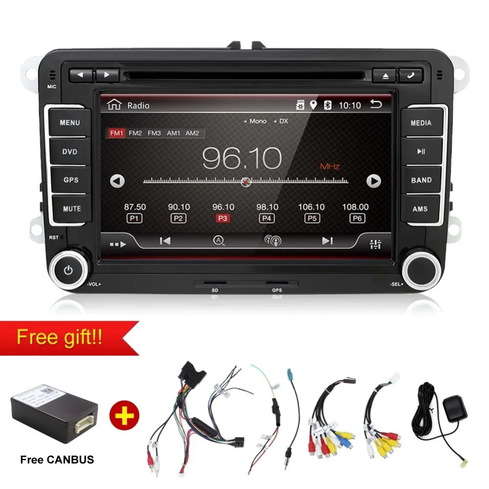 2 DIN Авторадио Android 7.1.1 стерео для Volkswagen GOLF MK5 MK6 JETTA PASSAT B6 Polo Skoda Fabia gps навигации USB/SD Wi