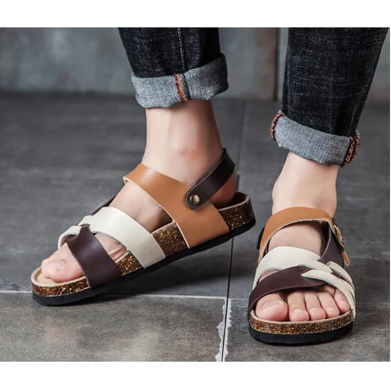 Модные мужские пляжные пробковые сандалии COSMAGIC 2021 летние Нескользящие уличные