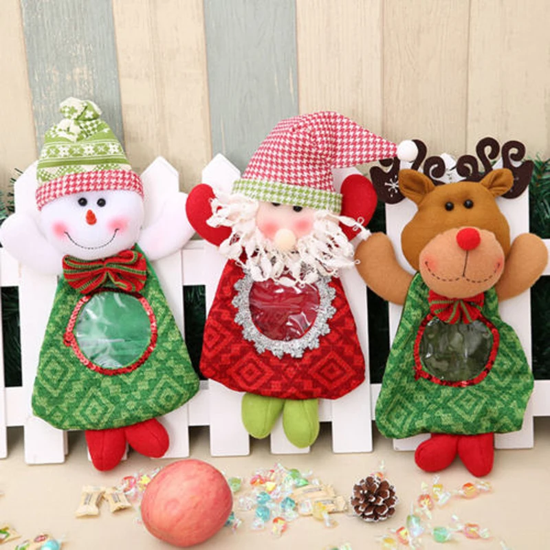 DIY рождественские праздничные украшения подарочные пакеты сладкие конфеты чулки