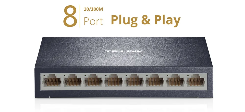 TP-LINK 8 Порты и разъёмы TL-SF1008D сети переключатели RJ45 LAN 10/100 Мбит/с Настольный Ethernet-коммутатор полный дуплекс Gigabit Ethernet для рабочего стола