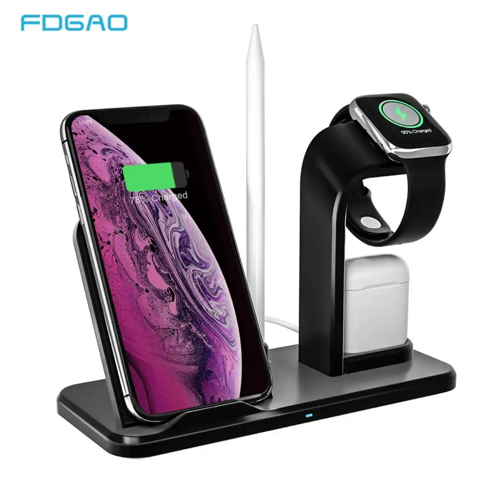 Беспроводное зарядное устройство FDGAO 10 Вт Qi подставка для быстрой зарядки iPhone 11 XR