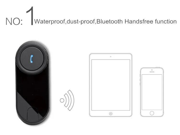 Мотоциклетная Bluetooth гарнитура для шлема Водонепроницаемая BT беспроводная стерео мото шлемы гарнитура без Интерком