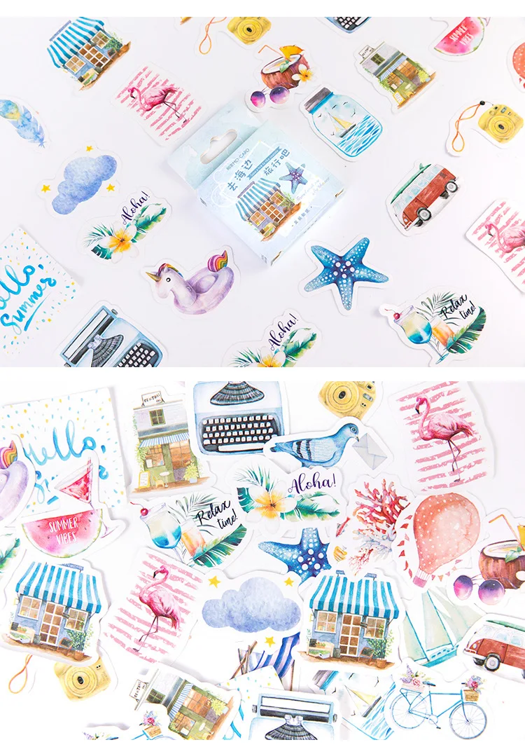 45 шт./лот животные, растения, памятки наклейки пакет милые Kawaii наклейка на планировщик дневник Скрапбукинг Канцтовары рождественские товары