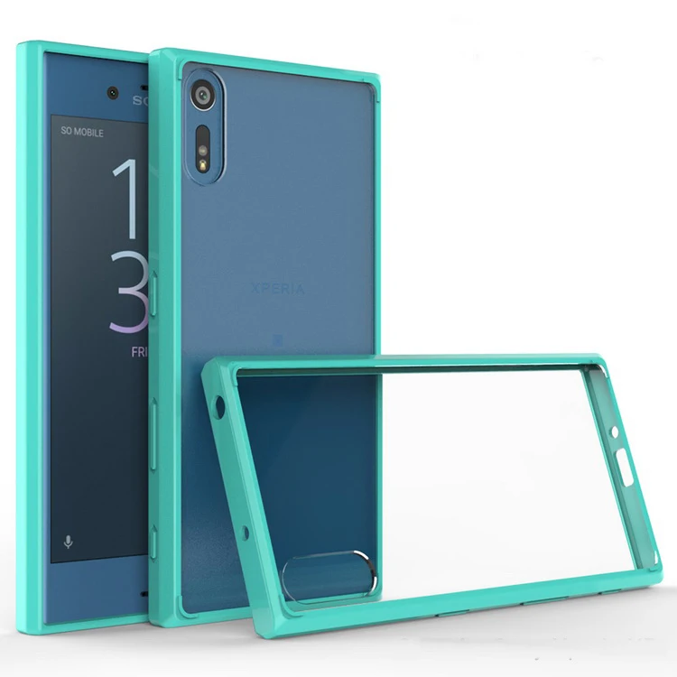 Зеленый Для sony Xperia XZ чехол Кристальный Гибридный Бампер прозрачная твердая акриловая задняя крышка для sony Xperia XR/XZ F8331 Dual F8332 Coque чехол s - Цвет: Зеленый