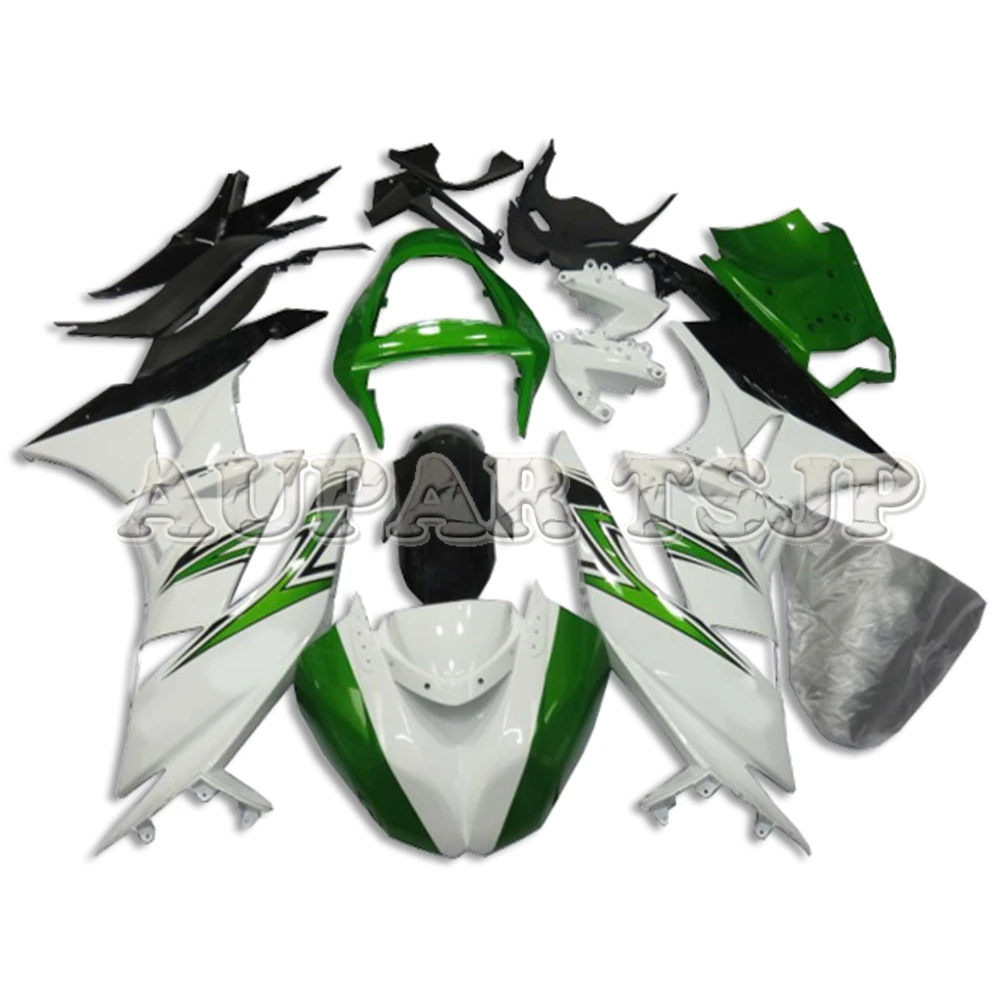 

ABS Plastic Racing Version Fairing Motorcycle Bodywork For Kawasaki ZX6R 2009 2010 2011 2012 White Green with Black Lowers