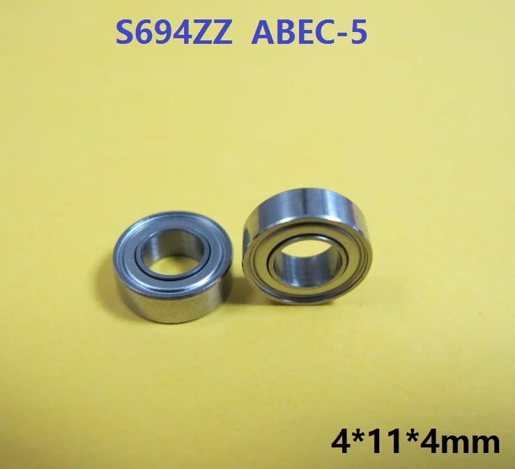 50 шт. ABEC-5 S694ZZ S694 ZZ подшипник из нержавеющей стали 4*11*4 мм экранированные радиальные шарикоподшипники Миниатюрные 4x11x4 мм 694 694ZZ