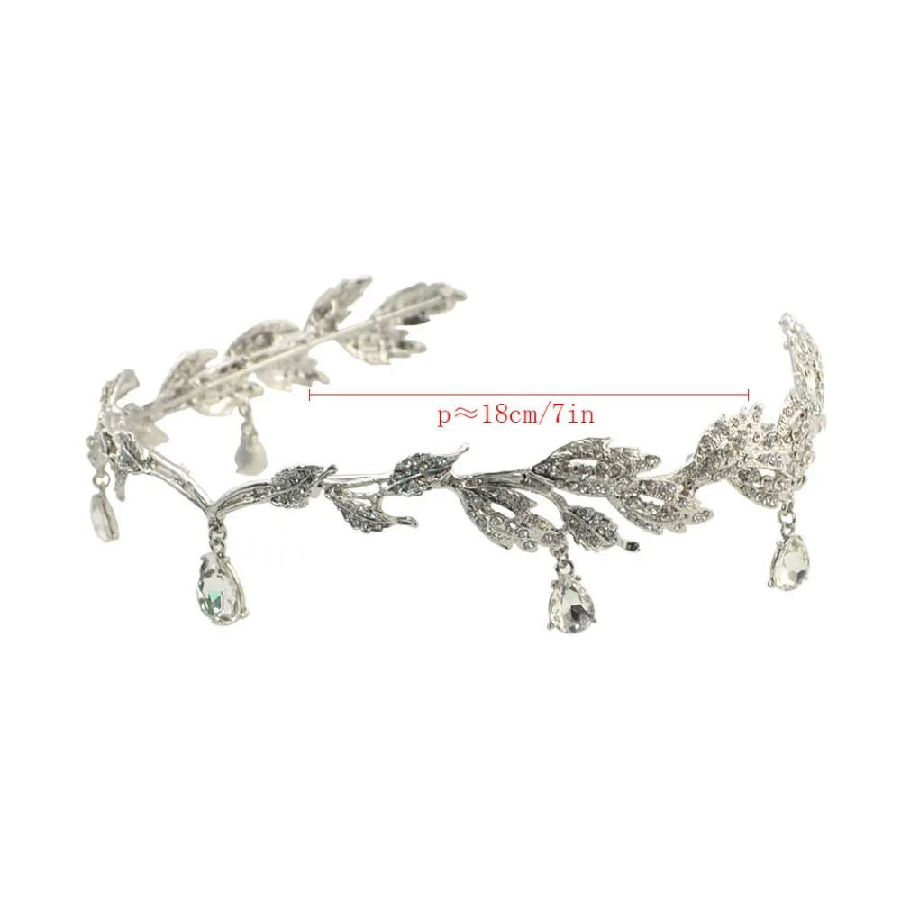 

Crystal Crown Tiara Waterdrop Leaf Rhinestone Bridal Hair Accessory Wedding Headbands Headpiece Bridesmaid Hair Jewelry