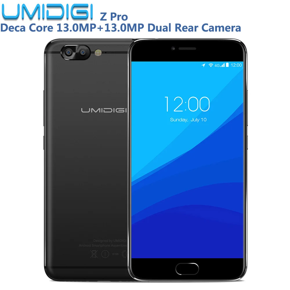 UMIDIGI Z Pro 4 г Android мобильного телефона 5 дюймов Helio X27 Дека Core 2 6 ГГц ГБ + 32 13MP двойной