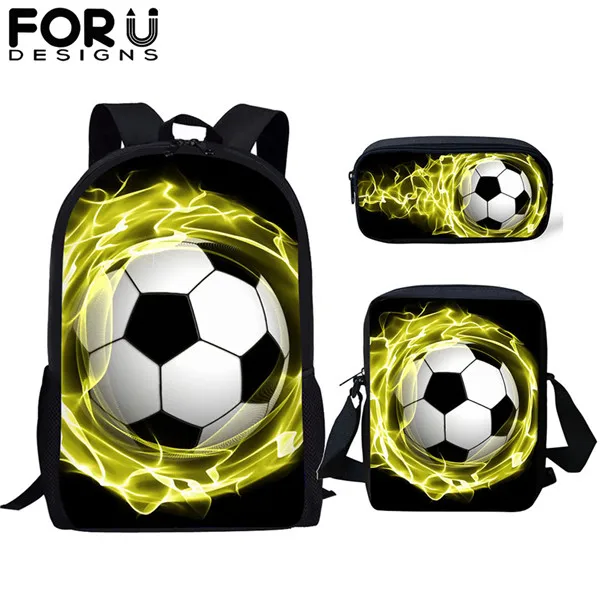 HME702CEK FORUDESIGNS/3 шт./компл. Повседневное школьные детские футбольные Футбол принт детский школьный рюкзак сумка-рюкзак для подростков мальчиков и девочек mochila - Цвет: HME702CEK