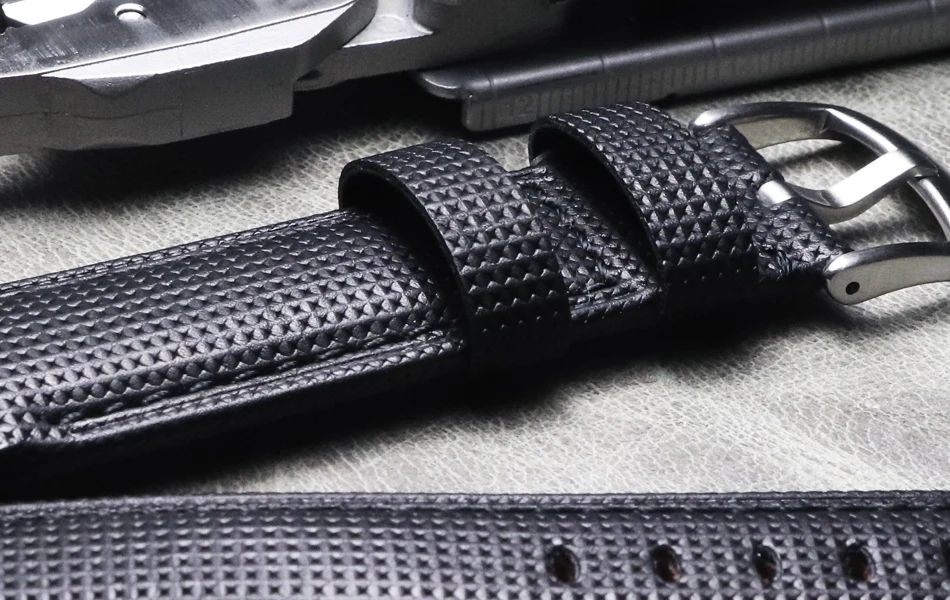 20 21 22 24 26mm high quality thick Genuine Leather Watch Straps Handmade Watch Bands Black Watchband for Hamilton Mido Panerai