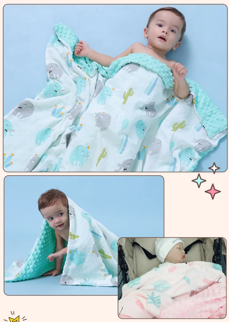 110*140 см Beanie одеяло хлопковое детское полотенце Minky одеяло детское одеяло для новорожденных детская простыня