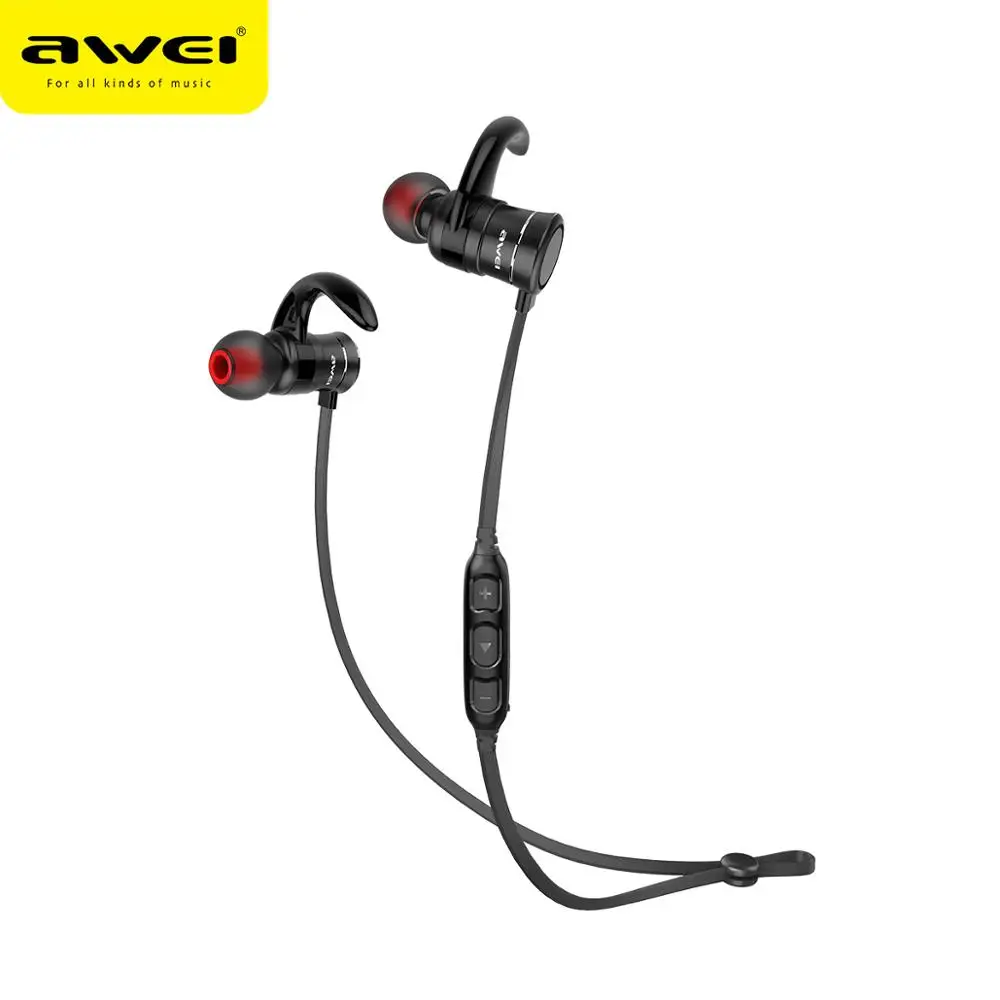 Black AWEI AK5, двойные беспроводные наушники, Bluetooth, магнитные, Hi-Fi наушники, спортивные, водонепроницаемые, наушники CVC, наушники для телефонов - Цвет: Black