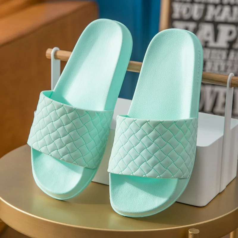 light blue Летние женские тапочки; уличная Женская Повседневная пляжная обувь на толстой подошве; модные мужские шлепанцы унисекс для ванной - Цвет: light blue