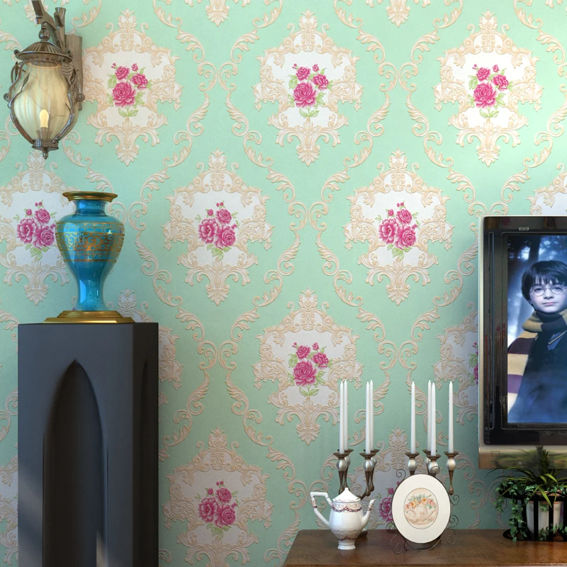 

Европейский стиль 3D рельефные цветочные обои для стен декор настенная Нетканая гостиная обои рулон для стен papel де parede