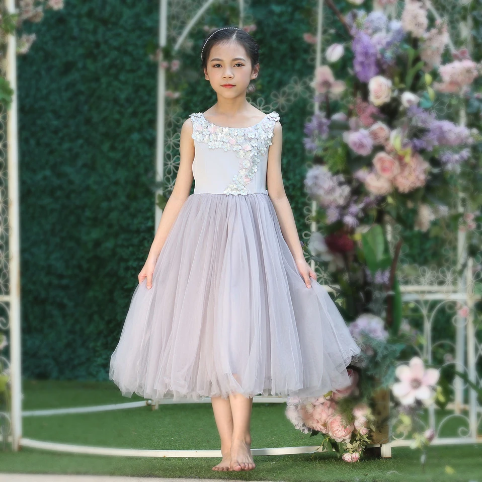 Cutestyles вечерние платья для детей цветочные без рукавов подружки невесты с